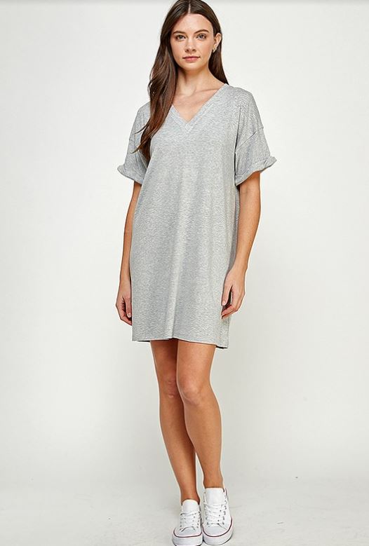 Ellison T-Shirt-Kleid mit V-Ausschnitt