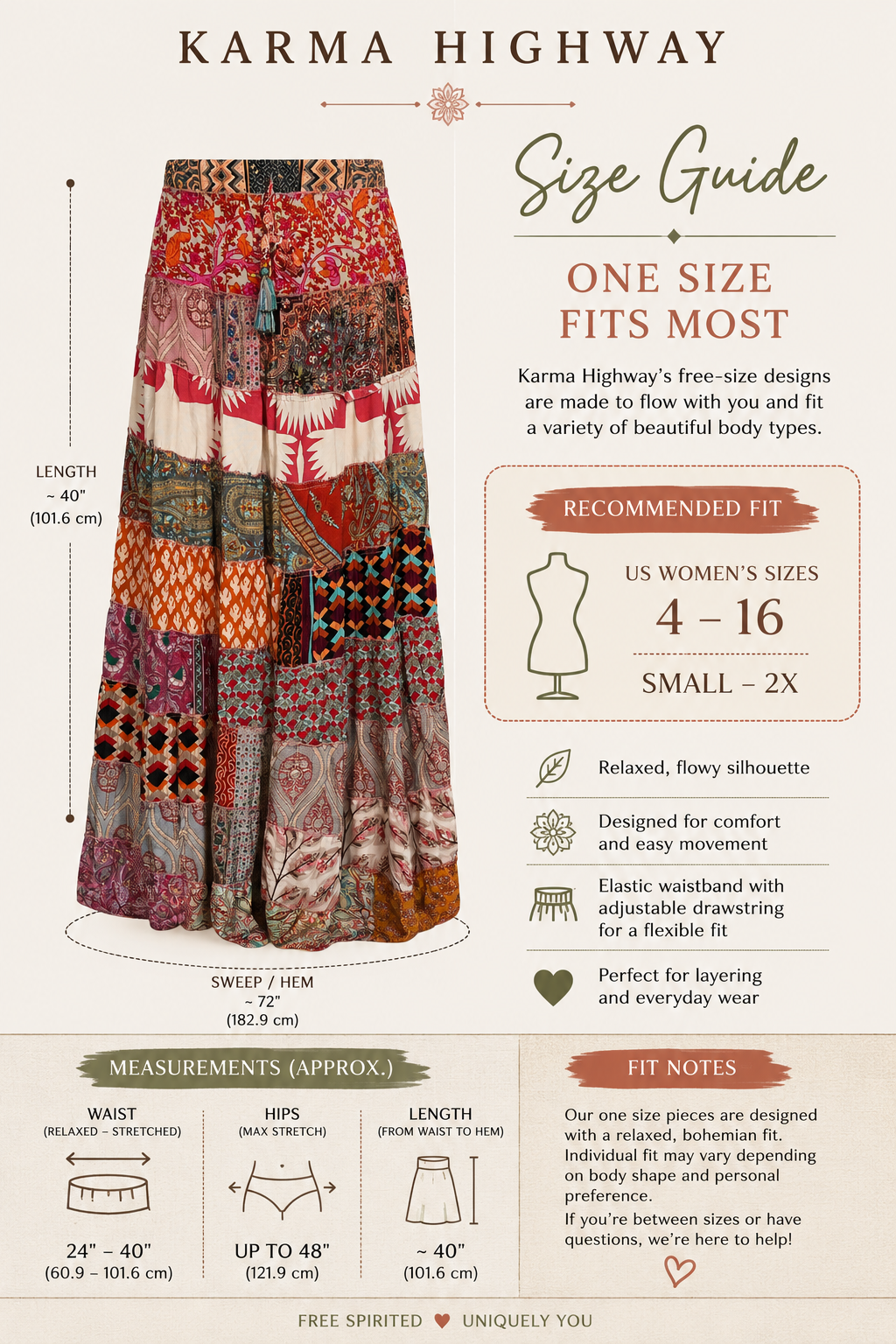 Karma Highway Cotton Patch Mini Skirt