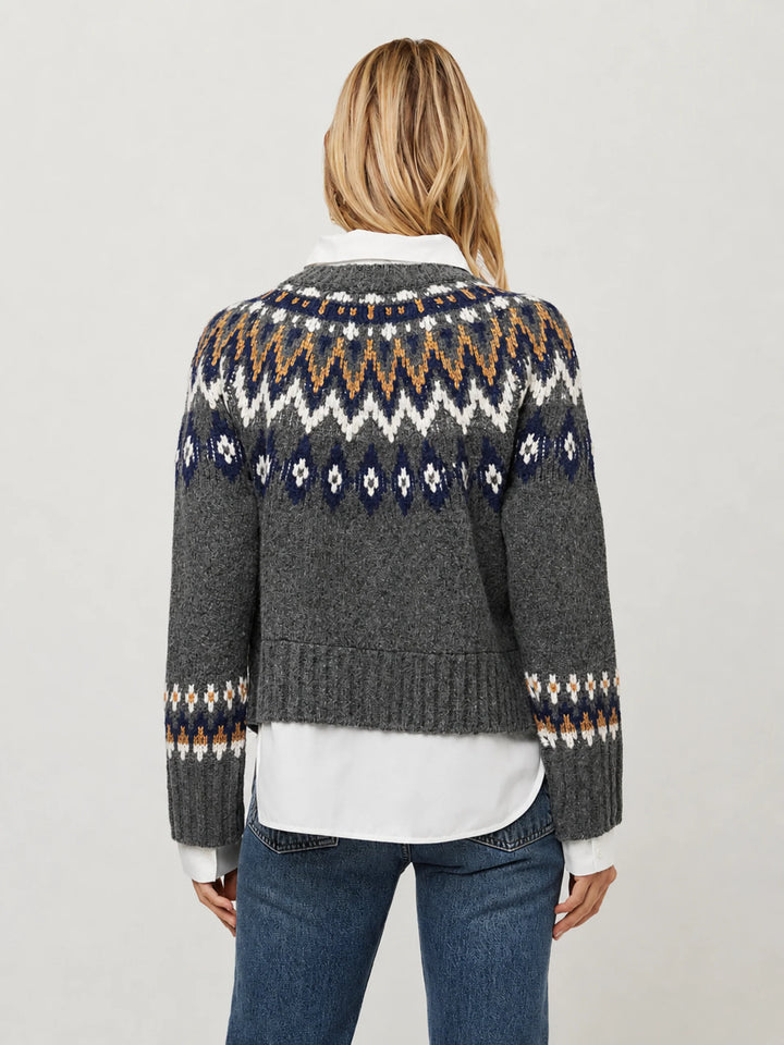 Fifteen Twenty Alina Mixed Media Jacquard Cardigan