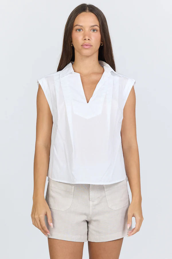 Dear John Aidy Sleeveless Pleated Blouse