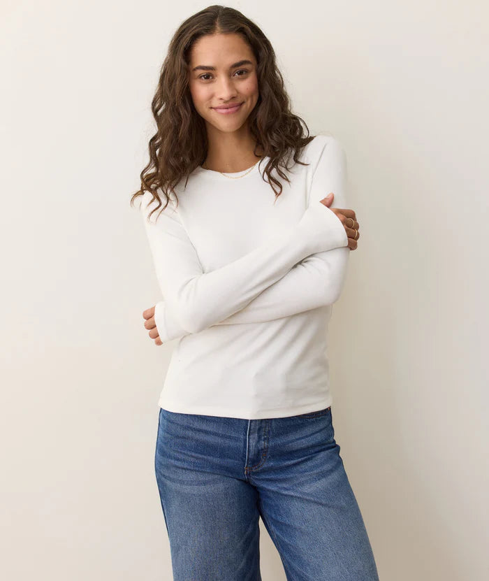 Marine Layer Long Sleeve Lexi Rib Sun-In Crew Tee