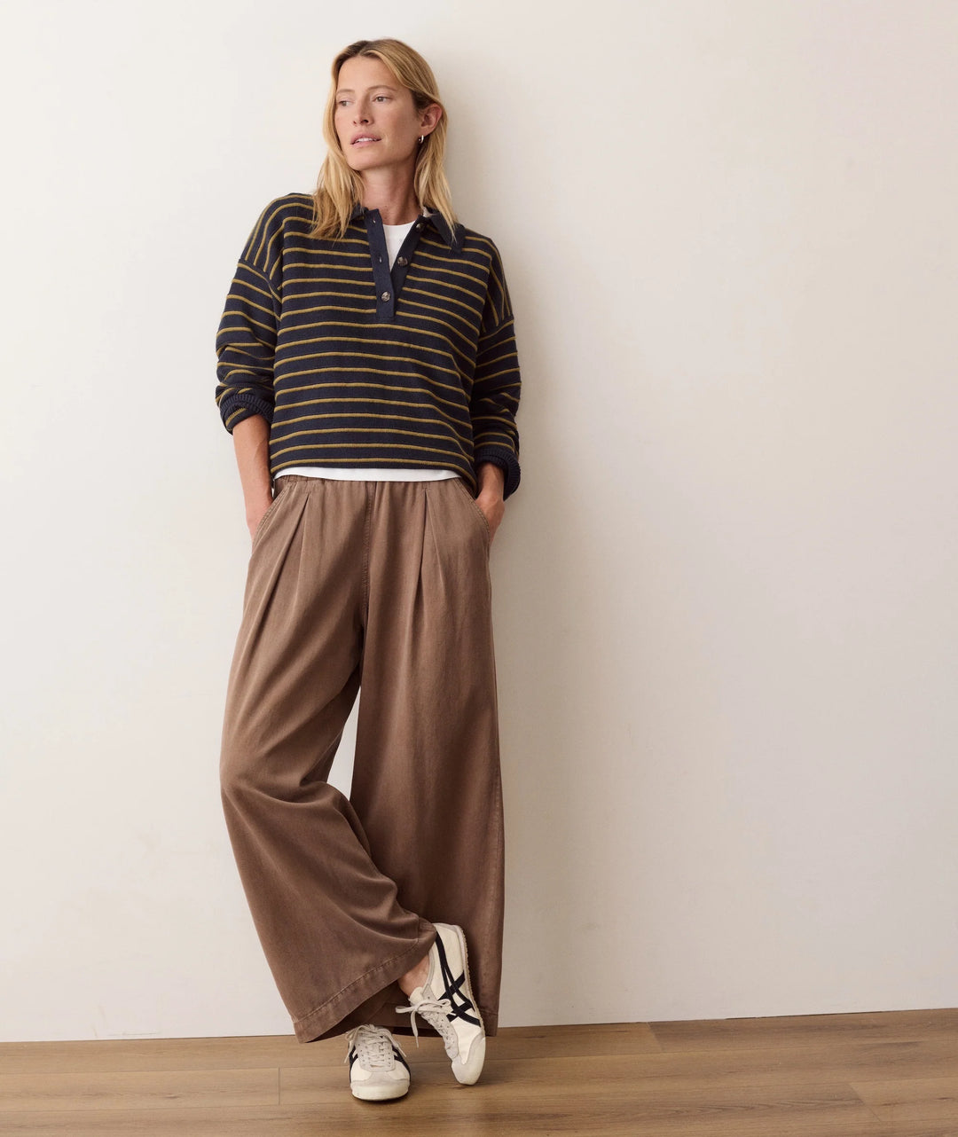 Marine Layer Allison Pleated Wide Leg Trouser