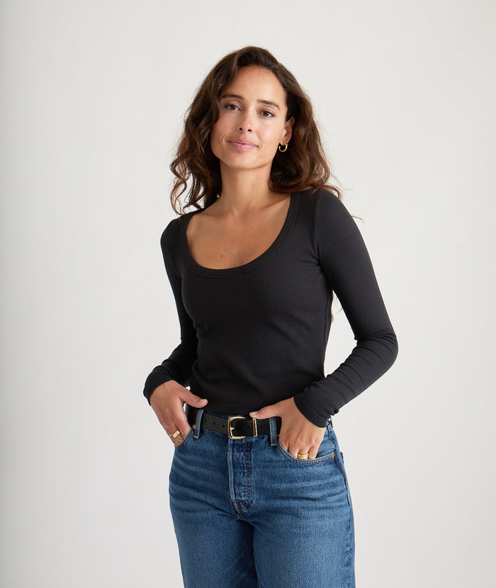 Marine Layer Lexi Rib Sun-In Scoop Long Sleeve