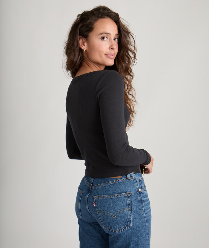 Marine Layer Lexi Rib Sun-In Scoop Long Sleeve