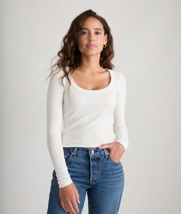 Marine Layer Lexi Rib Sun-In Scoop Long Sleeve
