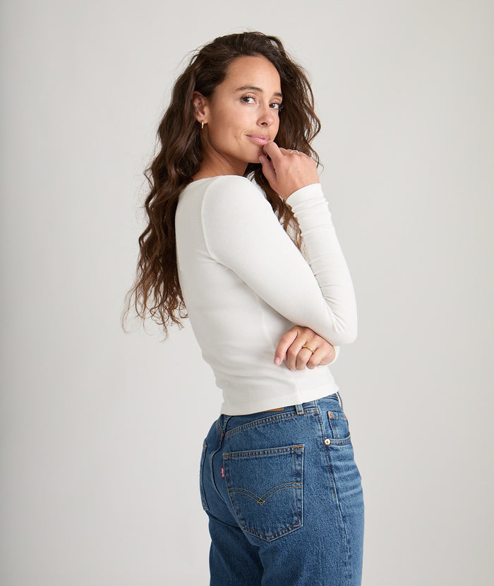 Marine Layer Lexi Rib Sun-In Scoop Long Sleeve