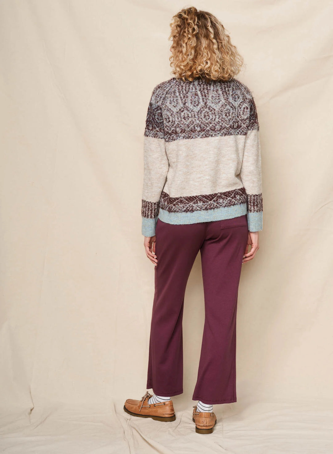 Sundry Reverse Jacquard Pullover Sweater