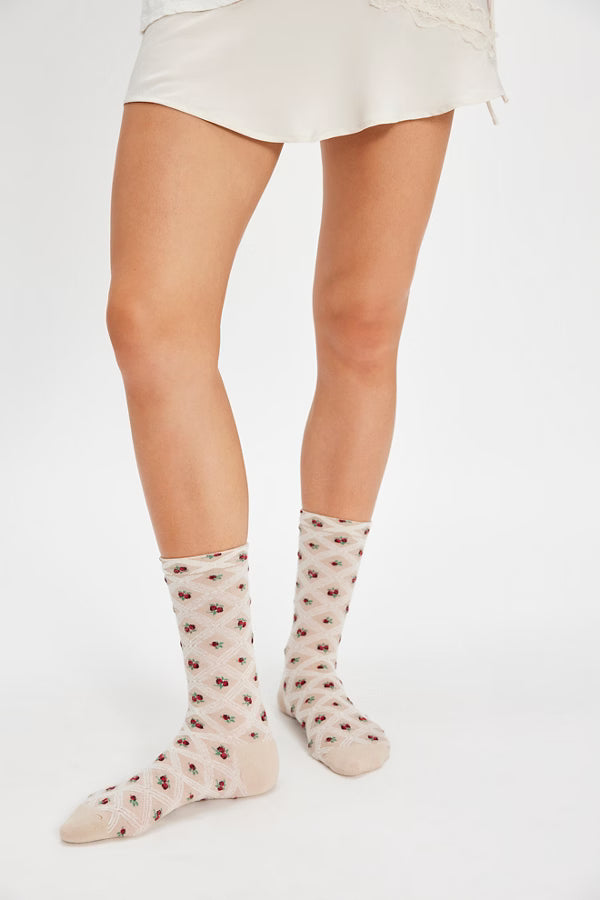 Free People Floral Jacquard Trouser Sock