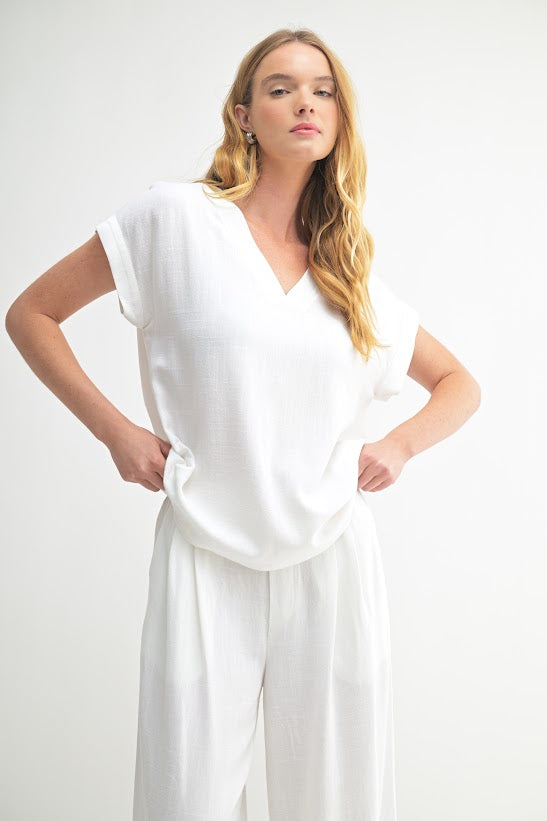 Fun2Fun V-Neck Dolman Short Sleeve Top