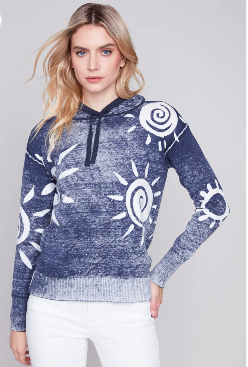 Charlie B Reverse Printed Hoodie Sweater