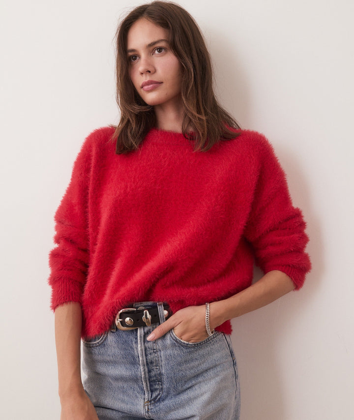 Marine Layer Eyelash Cropped Crewneck Sweater
