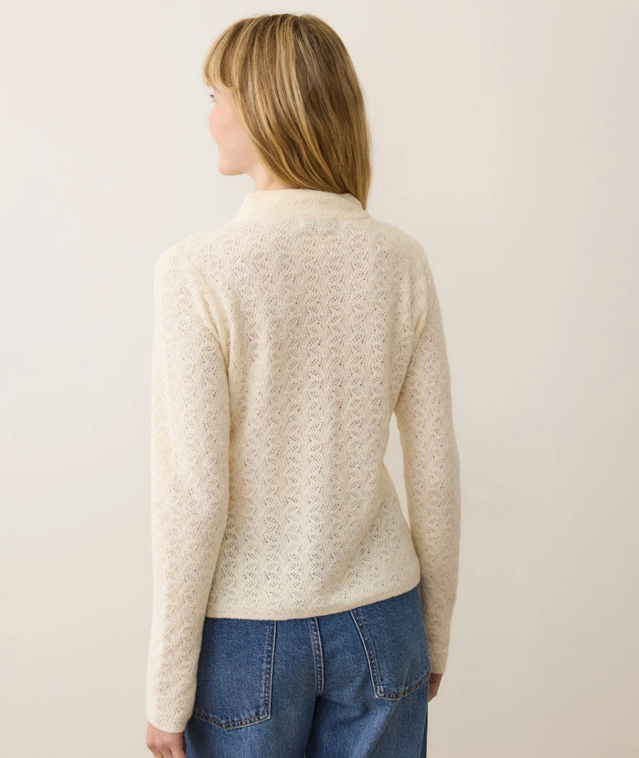 Marine Layer Lucia Pointelle Mock Neck Sweater
