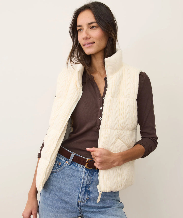 Marine Layer Alba Cable Knit Puffer