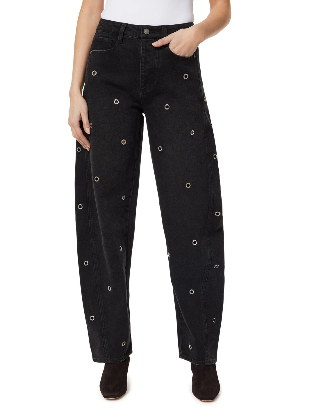 Habitual Evie High Rise Embellished Barrel Jeans