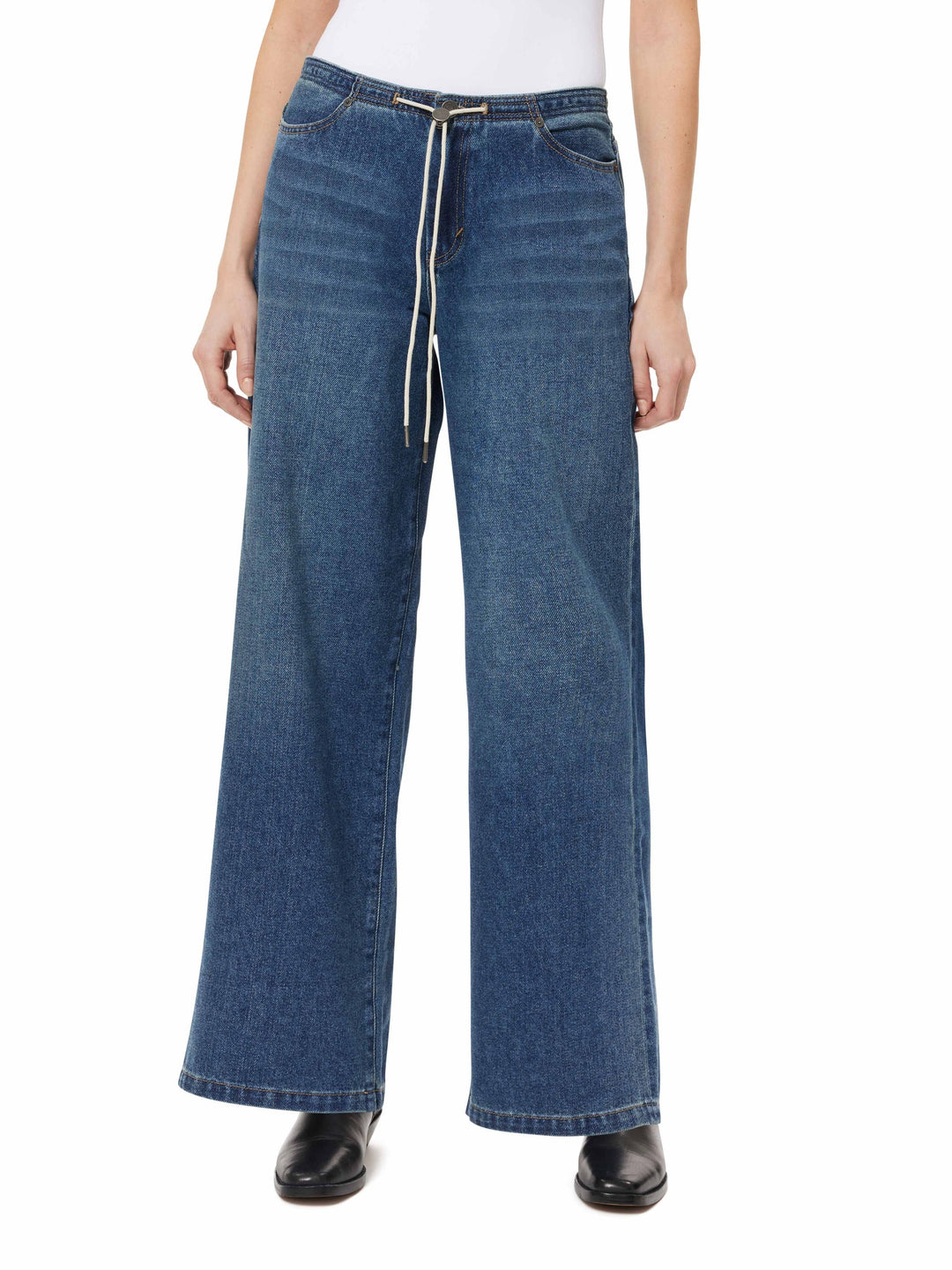 Habitual Jade Drawstring Wide Leg Jeans