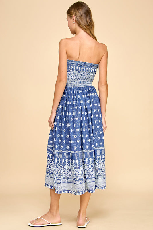 Millibon Aztec Smocked Tube Dress