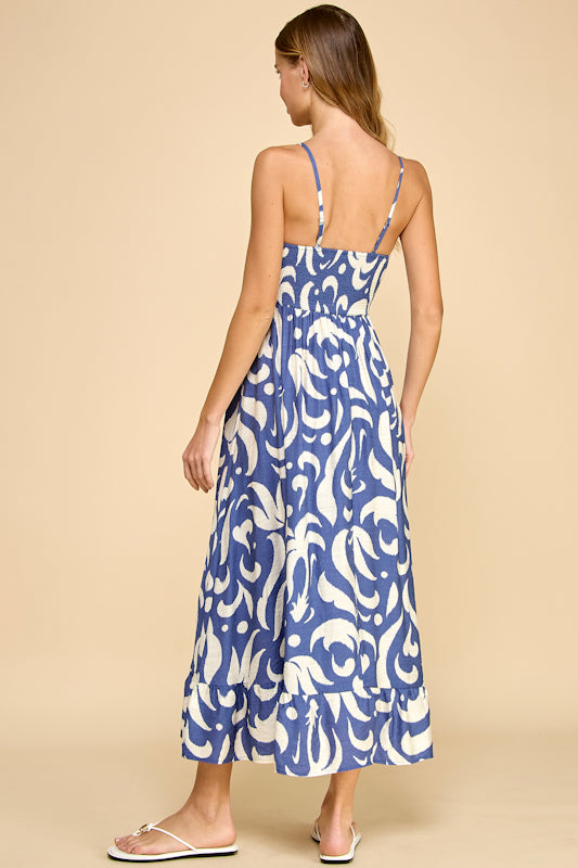 Millibon Palm Spring Smocked Back Dress