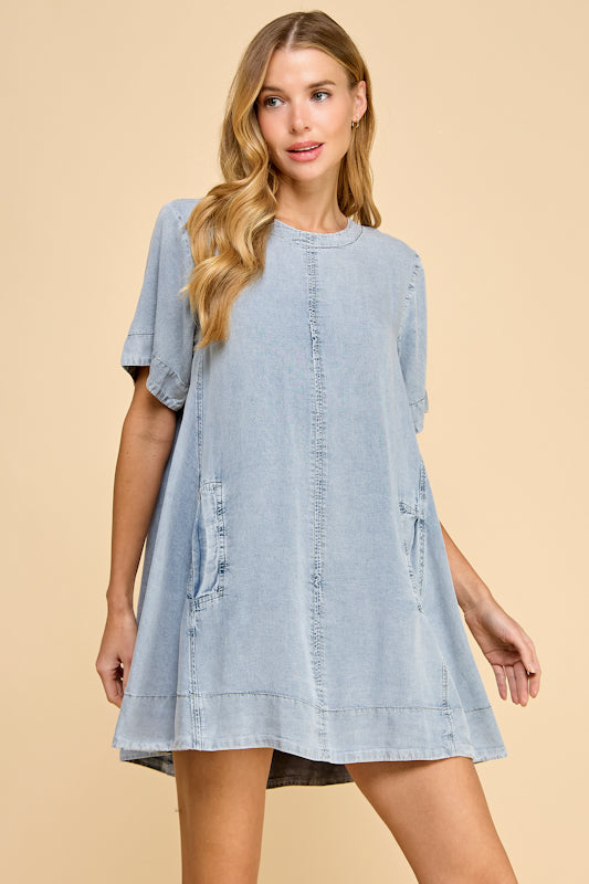 Millibon Tencel Crew Neck Loose Fit Dress