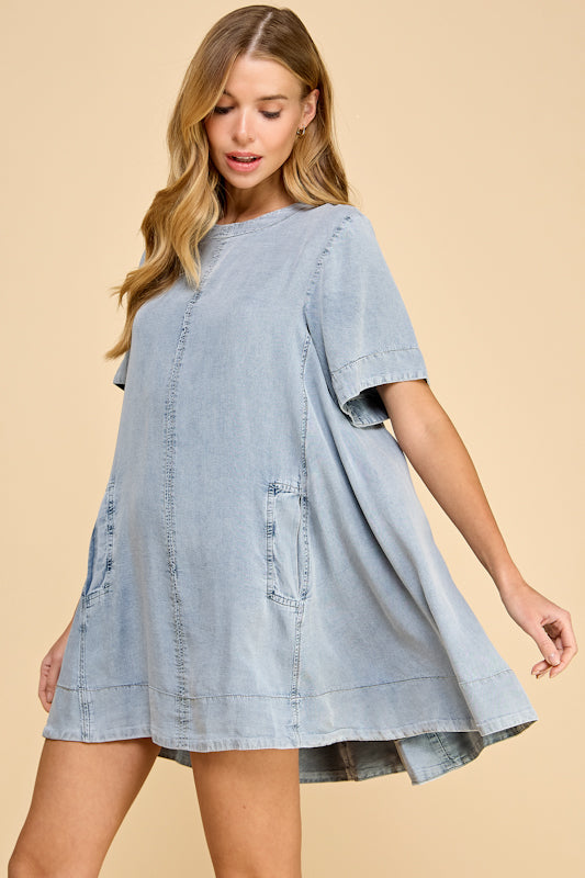Millibon Tencel Crew Neck Loose Fit Dress