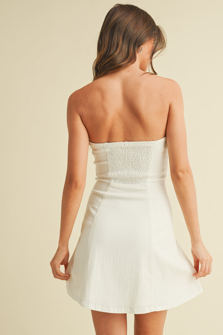 Klesis Stretch Linen Tube Mini Dress