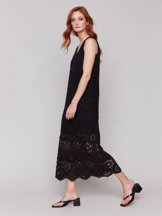 Charlie B Cotton Crochet Sleeveless Maxi Dress