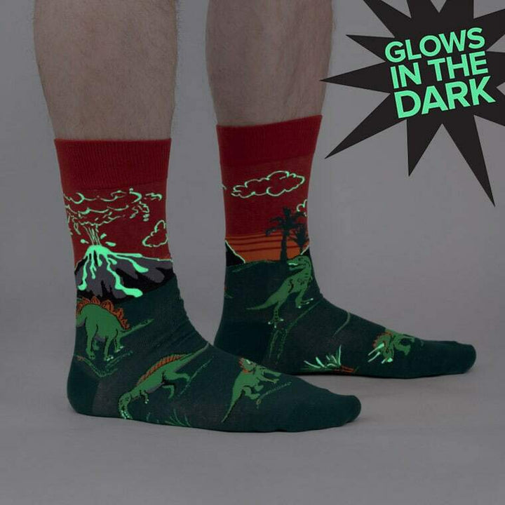 Sock It To Me Herren-Crew: Dinosaur Days (Glow)