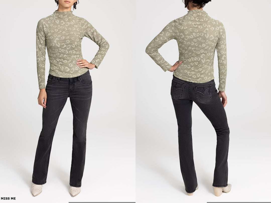 Miss Me Lace Mockneck Long Sleeve Top