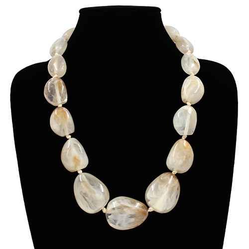 Joia Marbling Stone Chunky Bead Statement Necklace