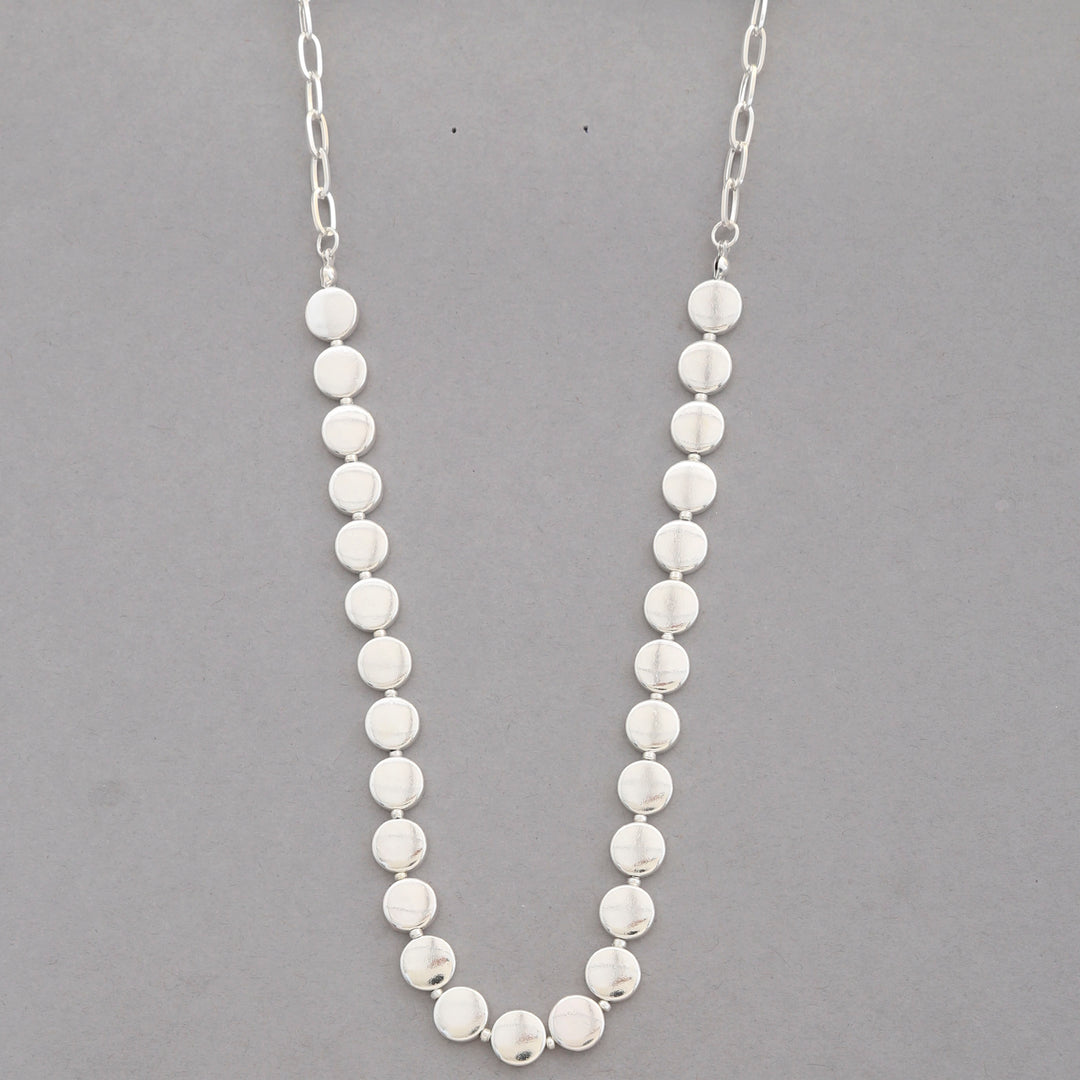 Joia Metal Disc Link Necklace