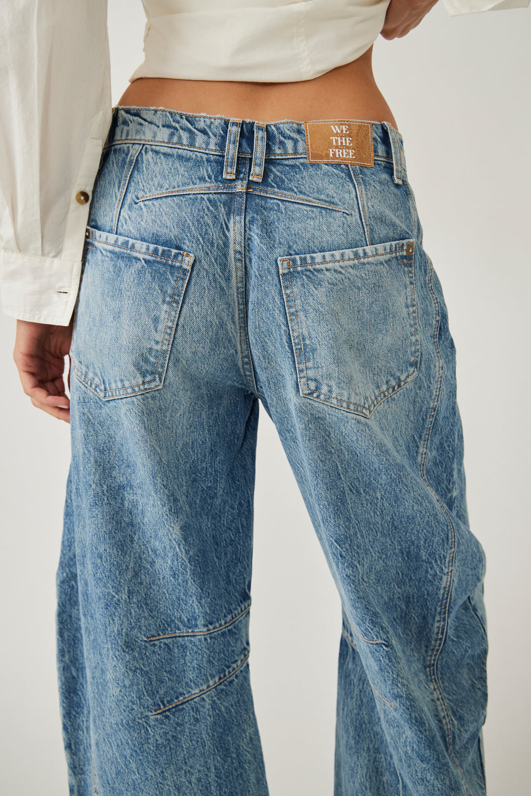 Free People Good Luck Mid Rise Barrel Jean