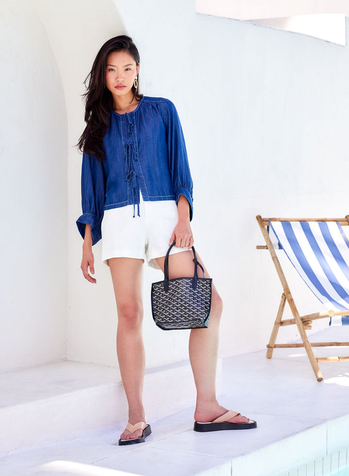 Fifteen Twenty Cassie Lantern Sleeve Top