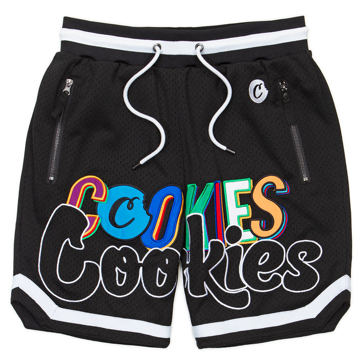 Cookies On The Block Short With Athletic Mesh With Emb Applique Artwork