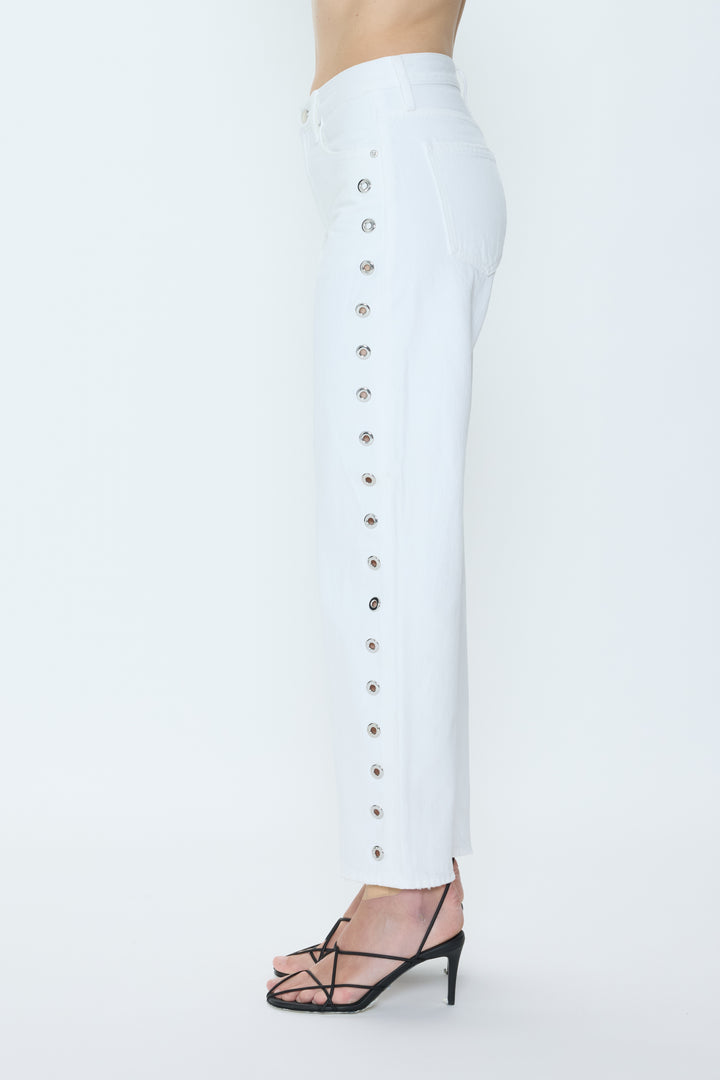 Pistola Lexi Mid Rise Bowed Straight Leg Jean with Detail