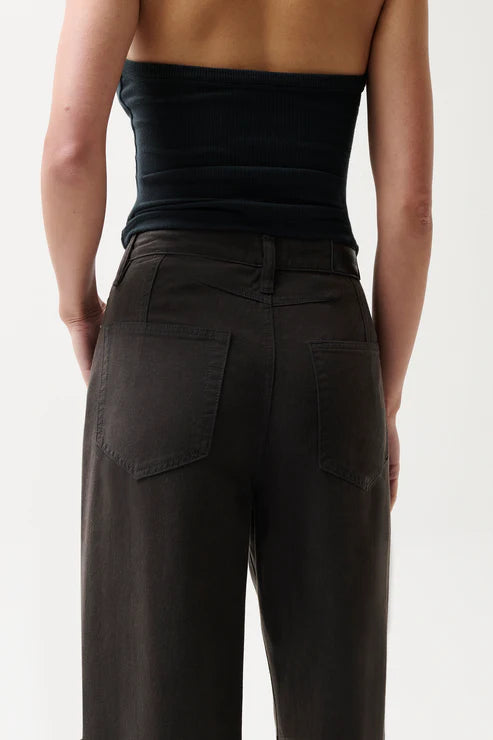 Pistola Sydney High Rise Linen Bowed Wide Leg Pant-Bristol Black