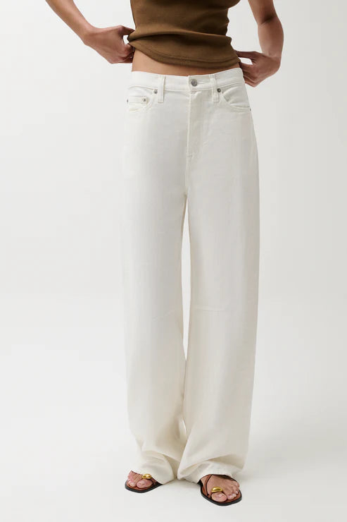 Pistola Sydney High Rise Linen Bowed Wide Leg Pant