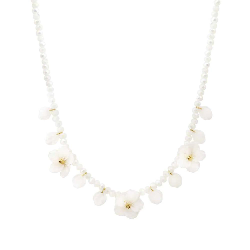 Joia Pearl Flower Charm Necklace