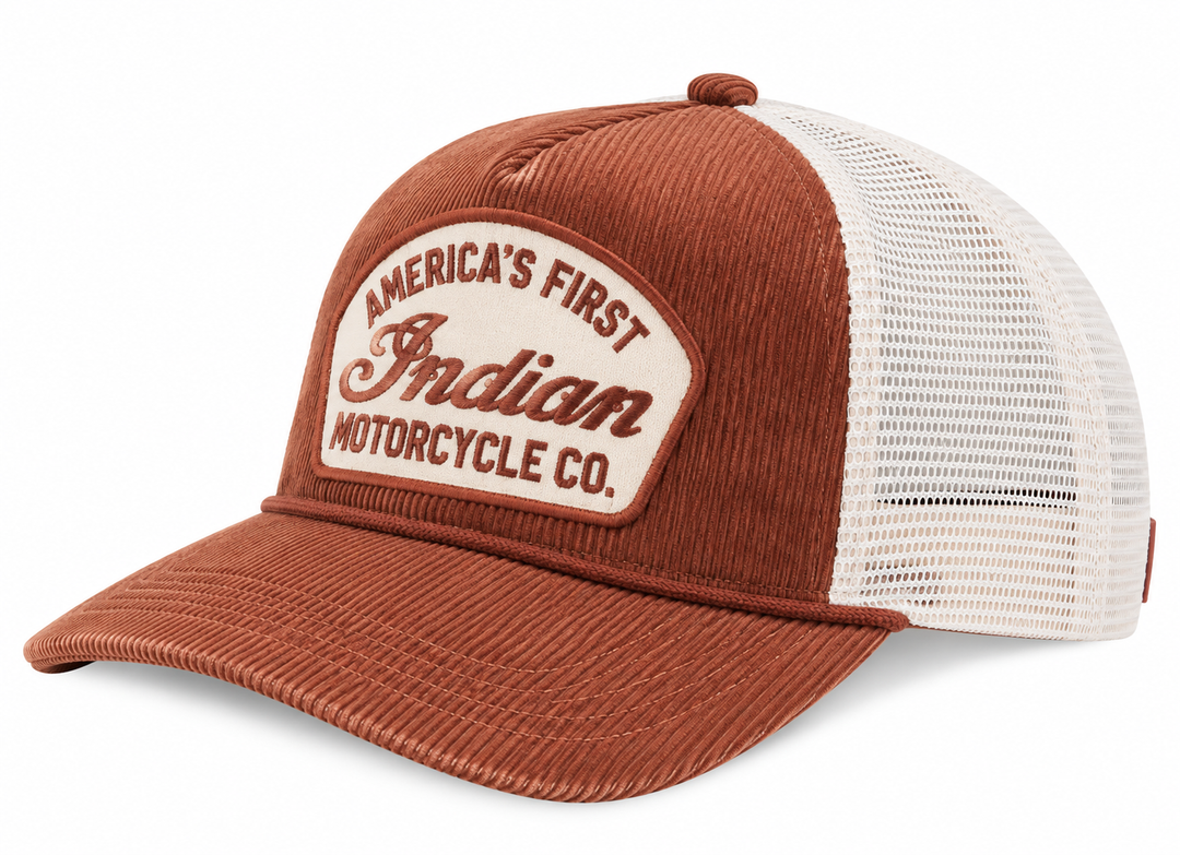 American Needle Corduroy Roscoe Mesh Indian Motorcycle Hat