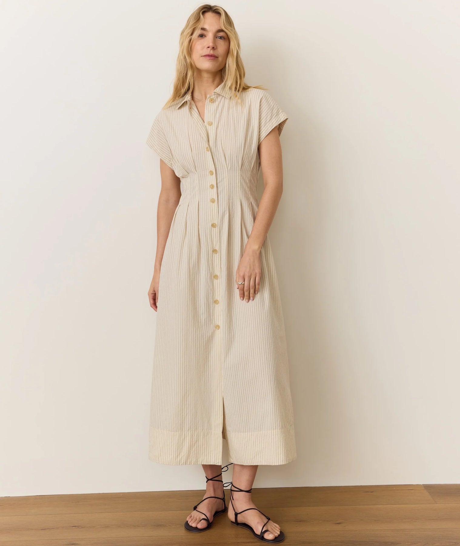 marine layer nova midi shirt dress Color:New York Red mirror with table 2% Spandex Standard fit Brown Leather Corset Dress