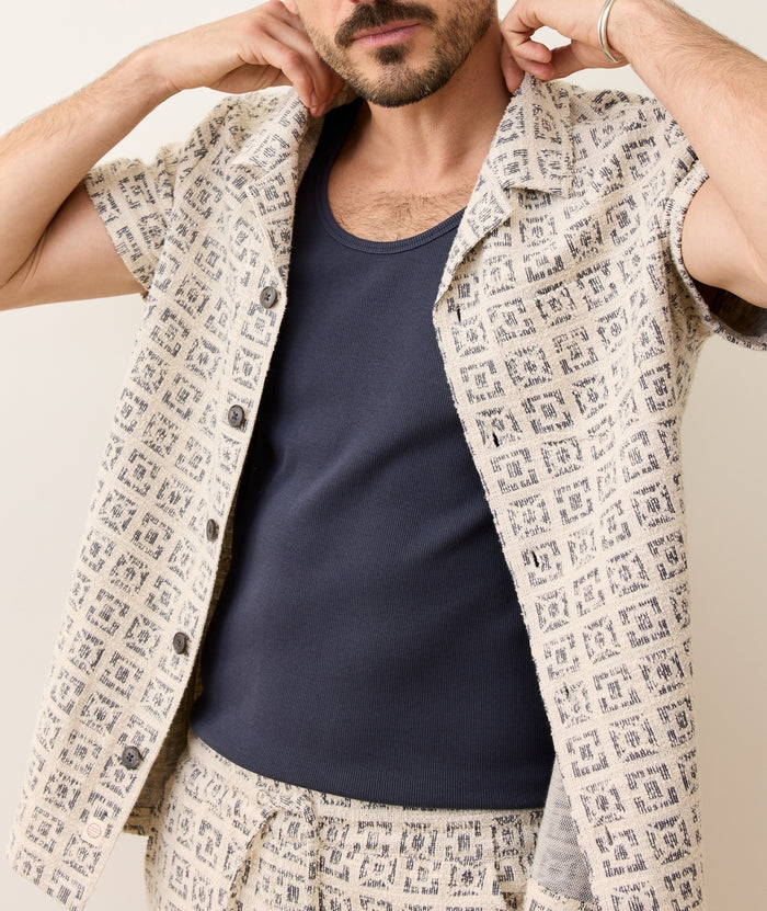 Marine Layer Archive Cam Jacquard Resort Shirt
