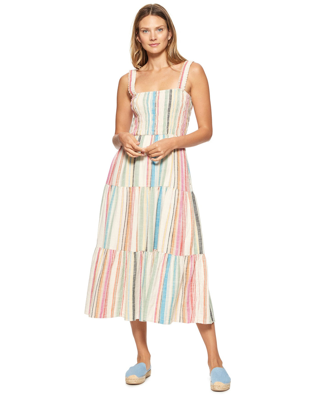 Flag & Anthem Sadieville Smocked Bodice Striped Maxi Dress