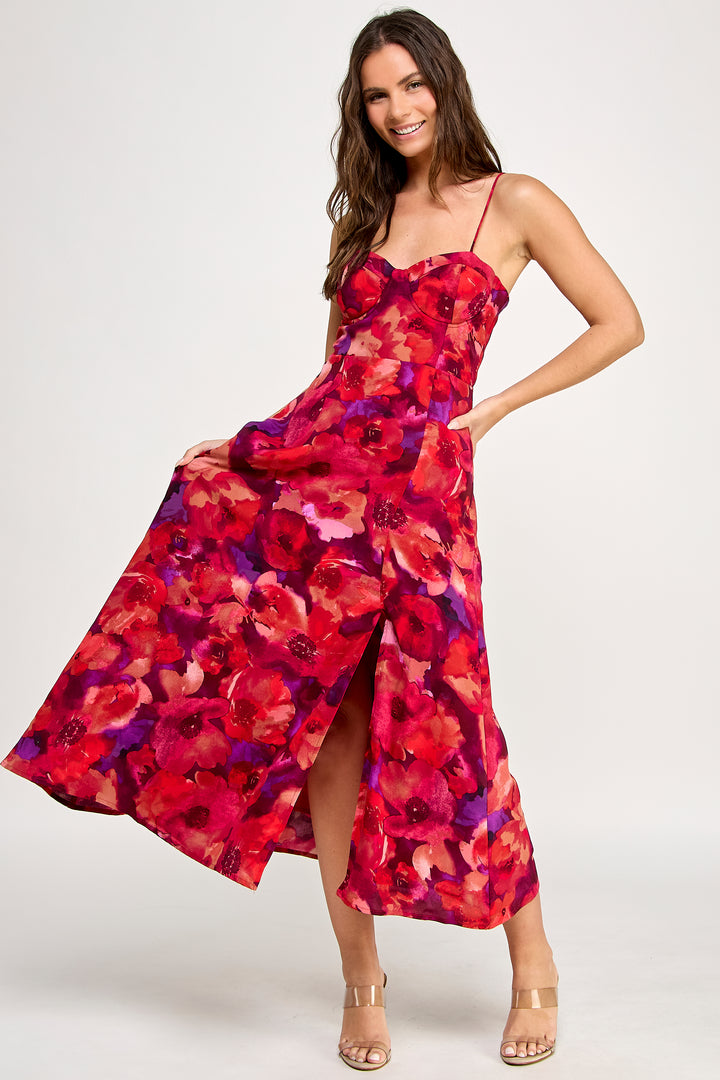 Spring Haze Flower Long Dress