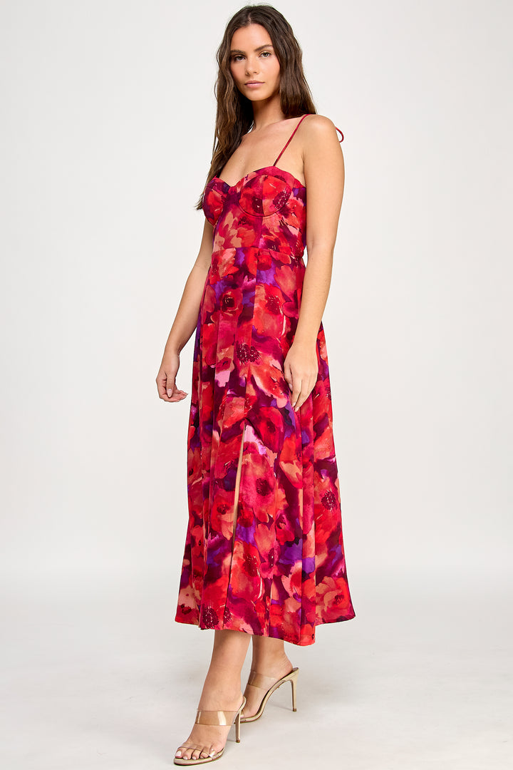 Spring Haze Flower Long Dress