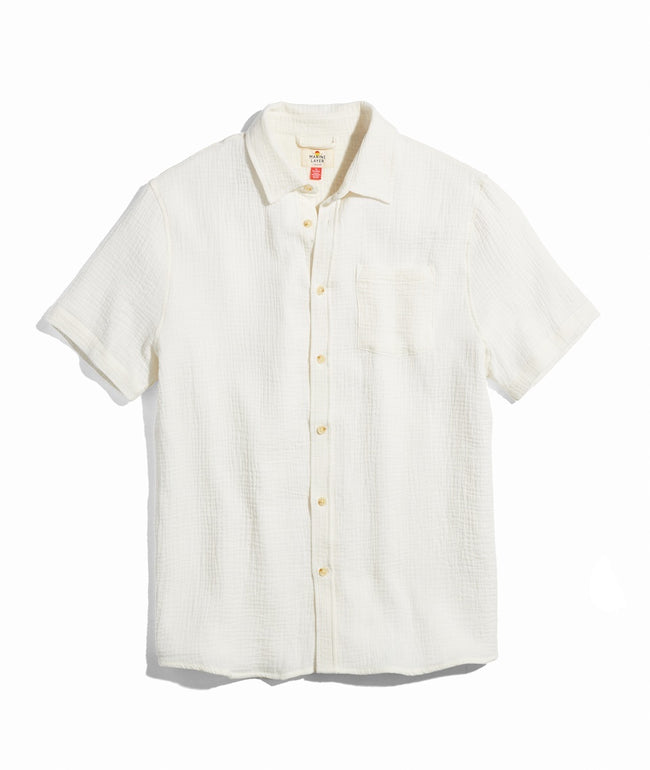 Marine Layer SS Crinkle Double Cloth Shirt