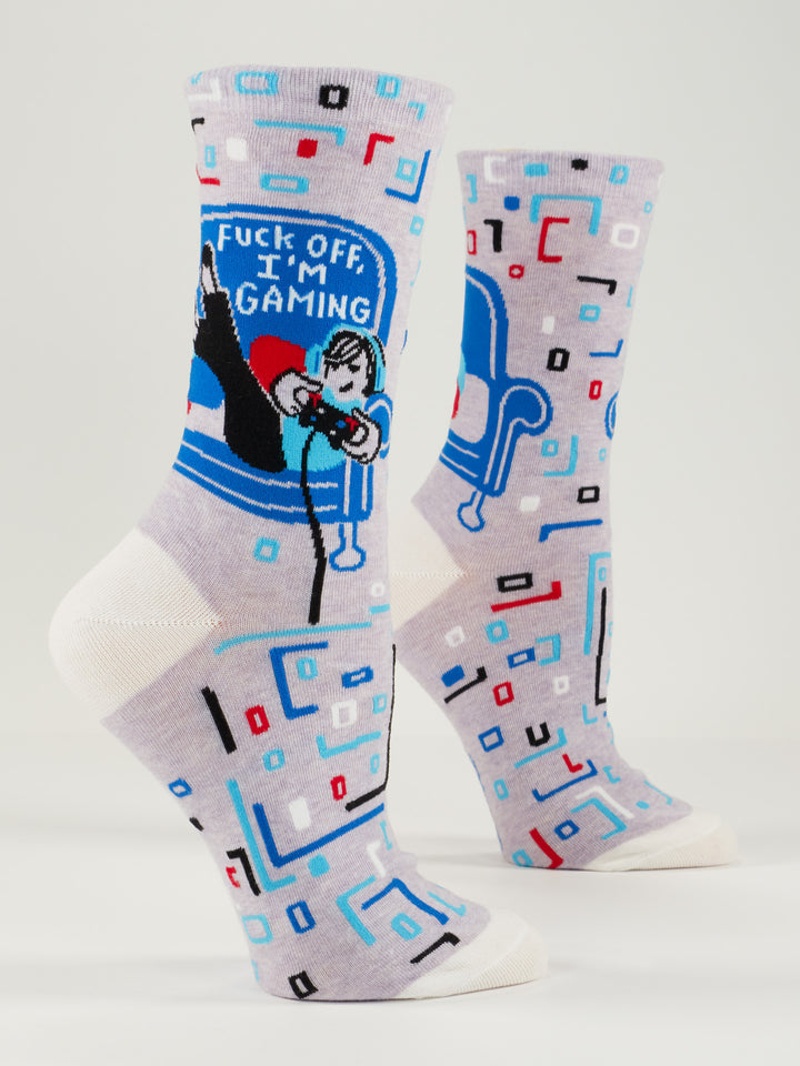 Blue Q Fuck Off, I'm Gaming Crew Socks