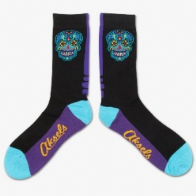 Aksels Day Of The Dead Black Sock