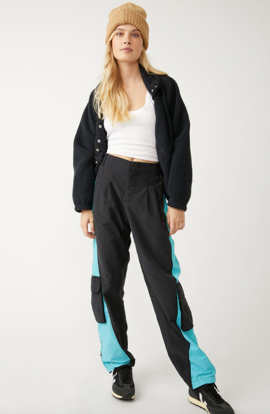 Pantaloni Cargo Free People Mesmerize Me Argento - Vita Alta, Gamba Larga - Taglia S - Nuovi Senza Etichette