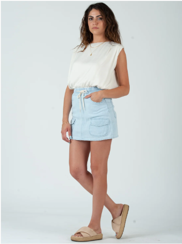 Lucca Parker Denim Pull on Skirt