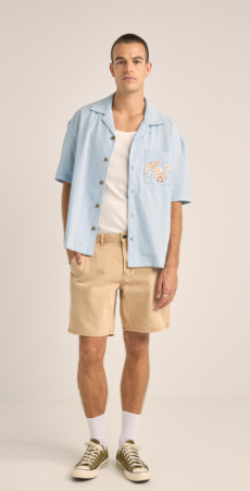 Rhythm Relaxed Flower Textured Short Sleeve Shirt