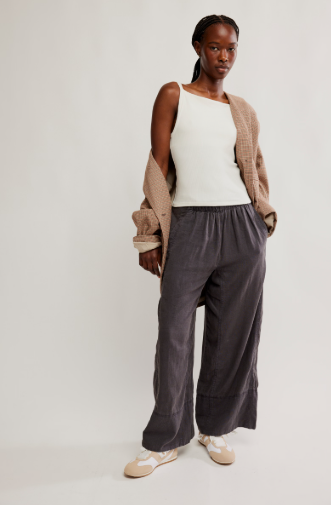 Free People Days End Linen Pull On Pant