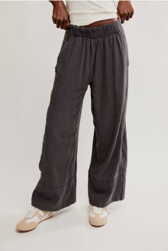 Free People Days End Linen Pull On Pant